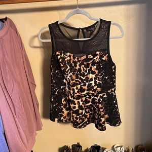 Leopard peplum shirt